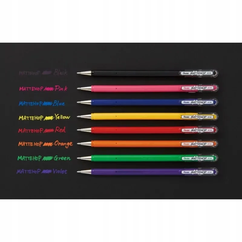 Pentel Mattehop geliniai rašikliai, 8 vnt., matiniai, 1.0 mm