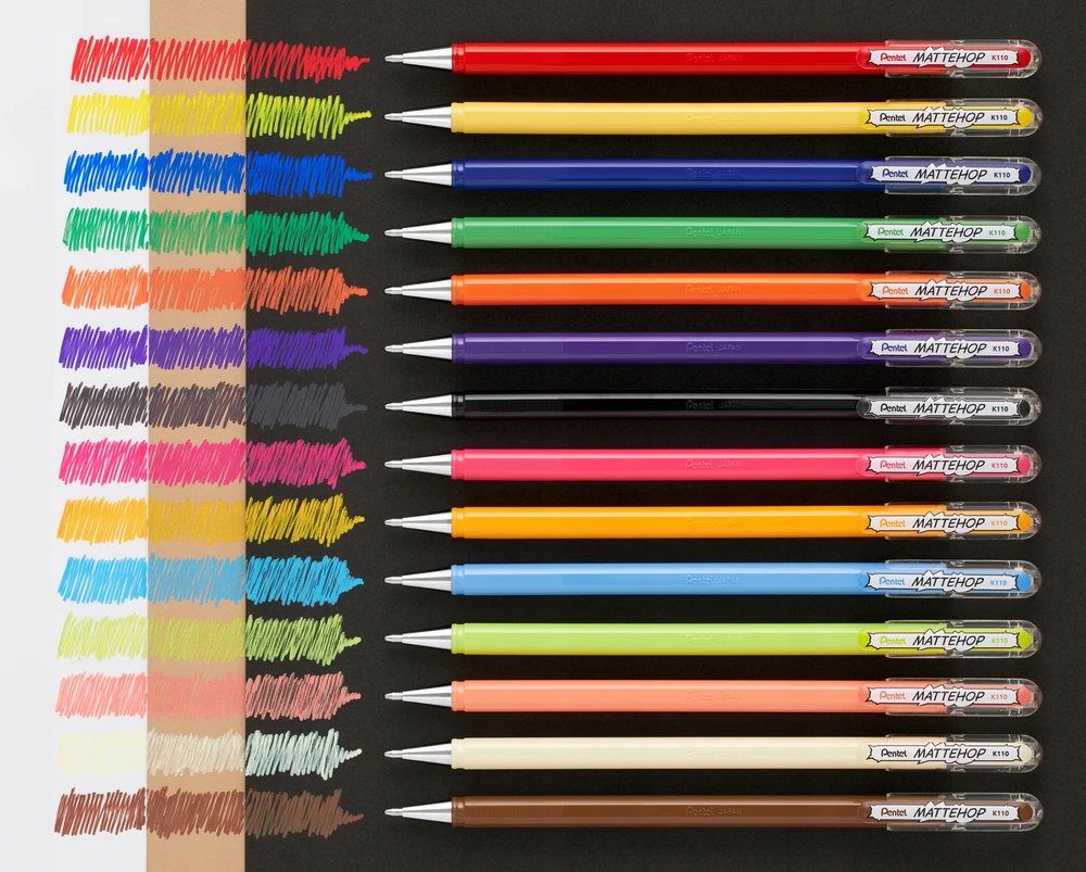 Pentel Mattehop K110 gelinis rašiklis, 1.0 mm, koralinis