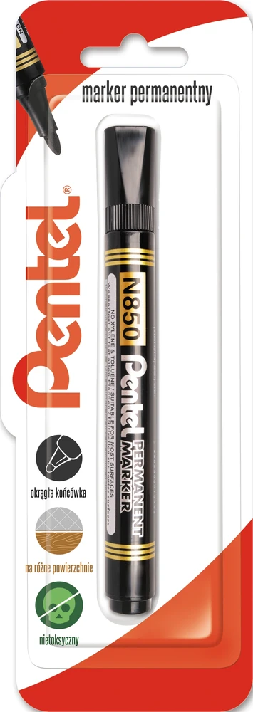 Pentel N850 permanentinis žymeklis, apvalus antgalis, juodas, 1 vnt.