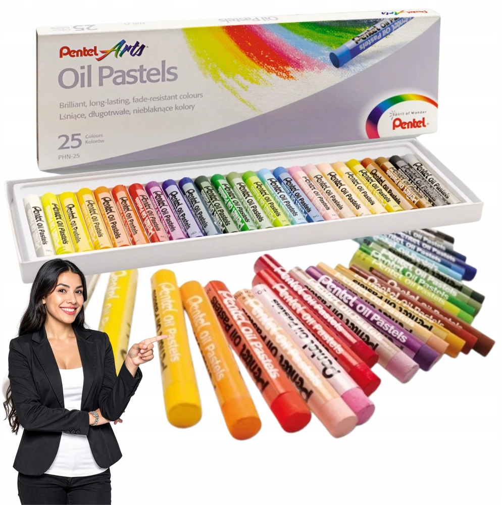 Aliejinės kreidelės PENTEL ARTS PHN4 25 spalvų