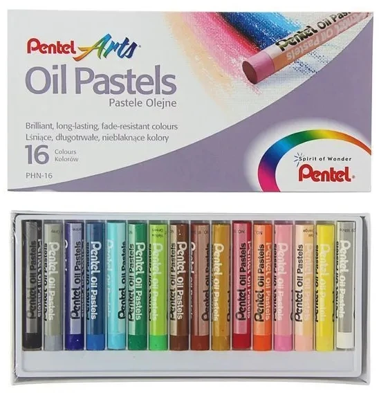 Pentel PHN aliejinės pastelės, 16 spalvų mišinys