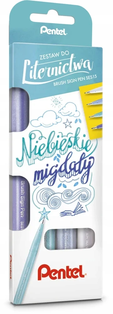 PENTEL Rinkinys kaligrafijos rašiklių "mėlynieji migdolai"