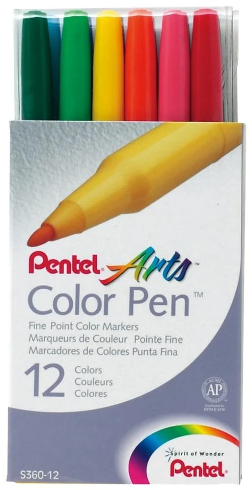 Flomasteriai PENTEL ARTS S360 1-2 mm