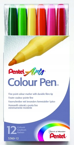 Flomasteriai PENTEL ARTS S360 1-2 mm