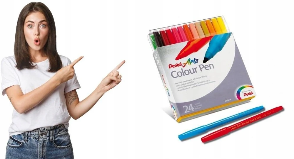 Flomasteriai PENTEL ARTS S360 24 spalvų, 1-2 mm