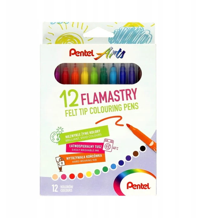 Flomasteriai PENTEL ARTS, 12 spalvų