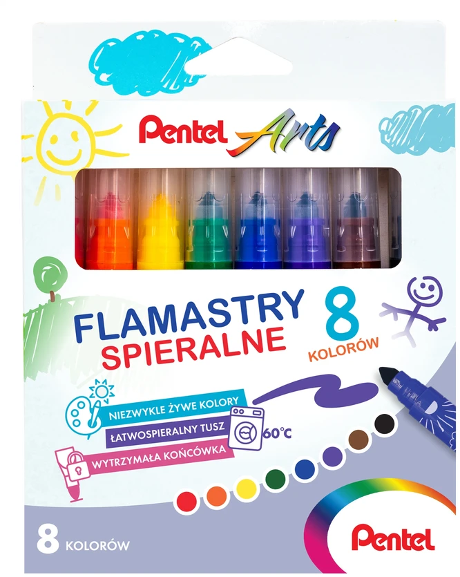 Flomasteriai PENTEL ARTS, 12 spalvų
