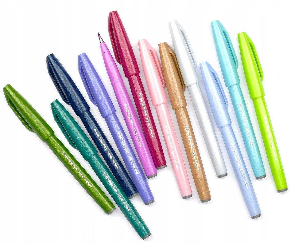 Pentel Sign Pen Ses15 žymeklis kaligrafijai, limonkinis