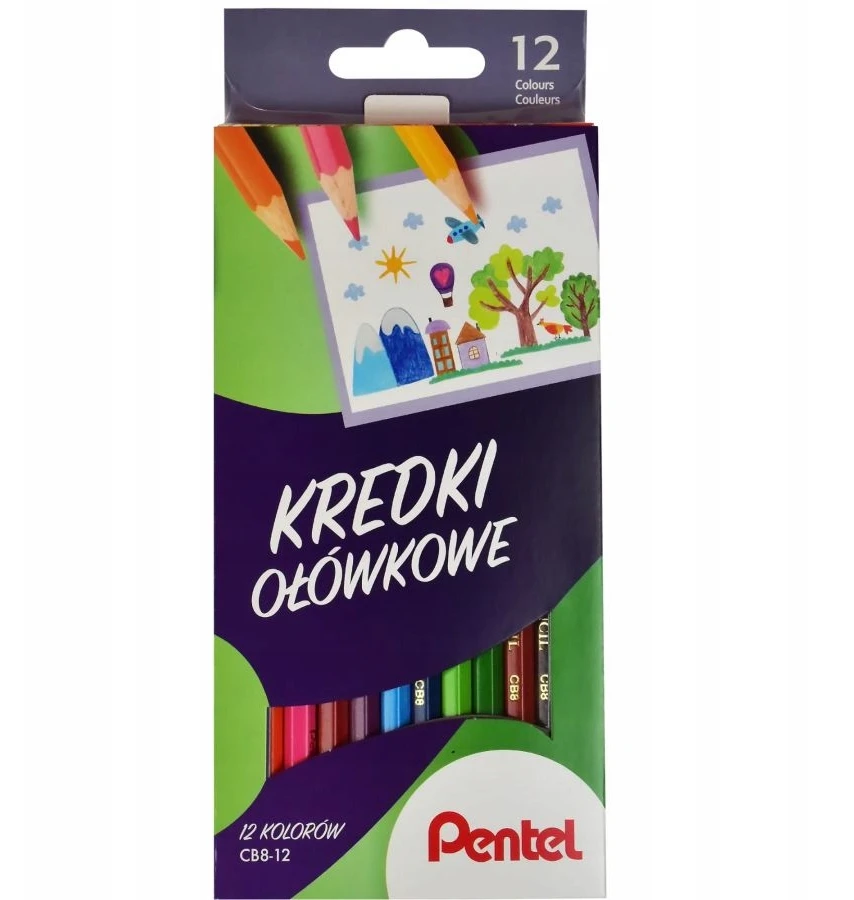Pieštukai spalvoti PENTEL ARTS CB8 12 spalvų