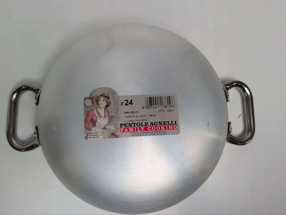 Pentole Agnelli FAMA10SEL24 aliuminio keptuvė 24 cm 2 rankenos plieno