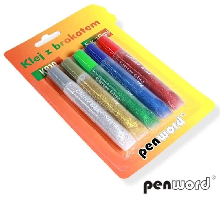 Polsirhurt Penword Klej su brokatem 5 kolorów x 10 ml.