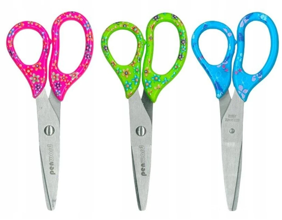 Penword Mokyklinės žirklės vaikams su gėlėmis, spalvų derinys NS-7 PSH 14,6 cm