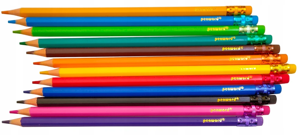 Penword Trinamos spalvotos pieštukų lazdelės, 12 spalvų