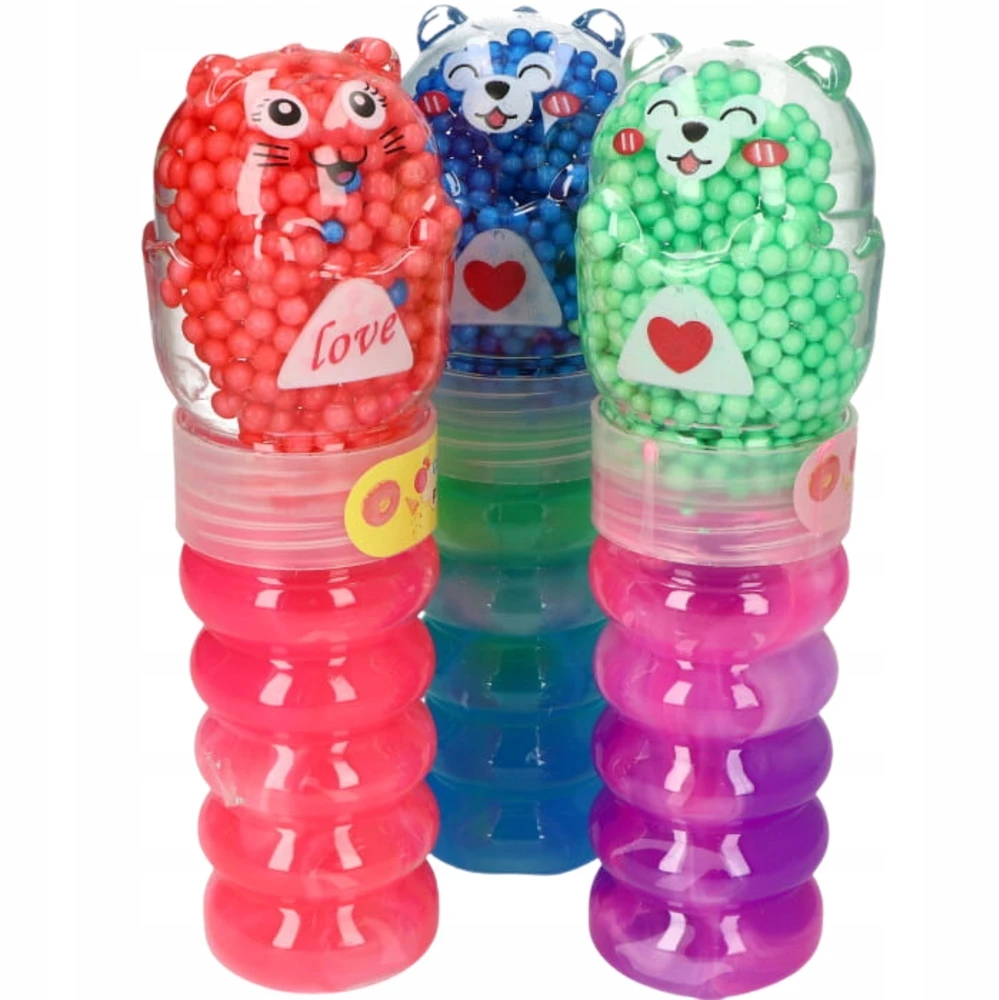 Perfect DIDELĖ MAGIC SLIME DVIGUBA KATINĖ SU RUTULIAIS JUTIKLIO MASĖS GLUT SPALVA