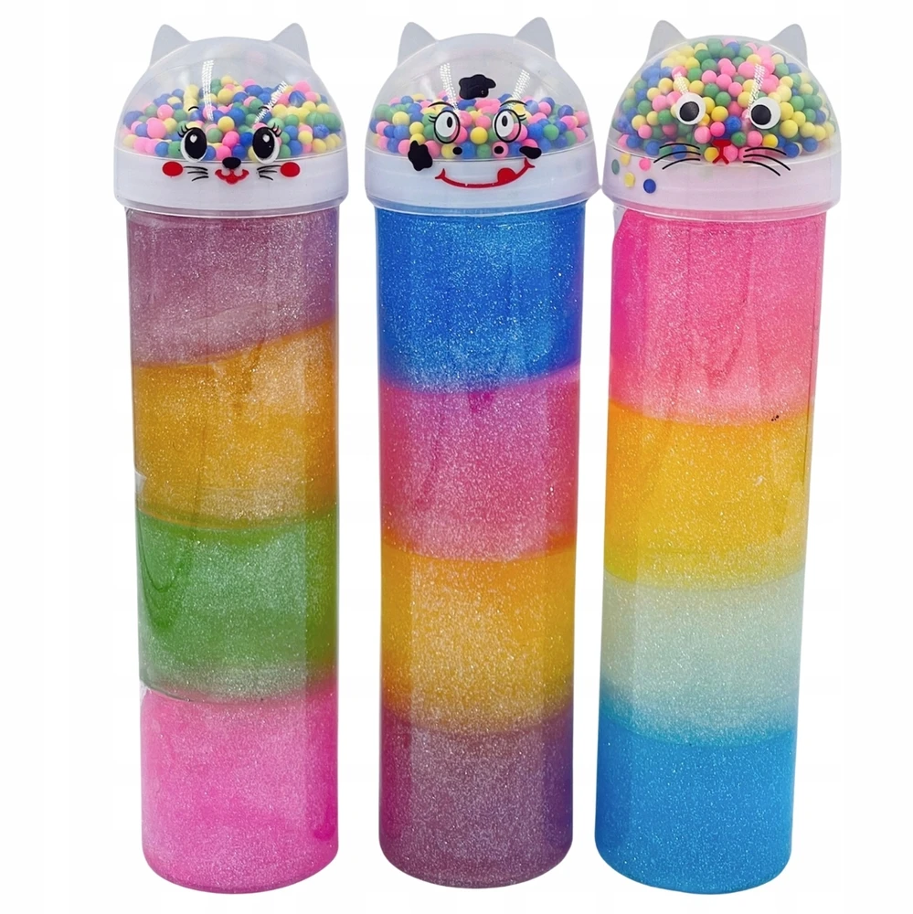 Perfect DIDELIS MAGIC SLIME KATINAS SU KAMULIAIS, TRAUKIAMIS JUTIKLIO MASĖS GLUT SPALVA