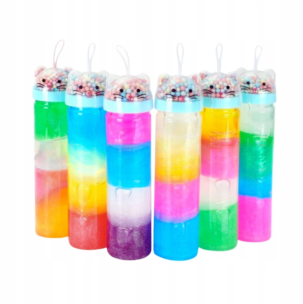 Perfect DIDELIS MAGIC SLIME KATINAS SU KAMULIAIS, TRAUKIAMIS JUTIKLIO MASĖS GLUT SPALVA