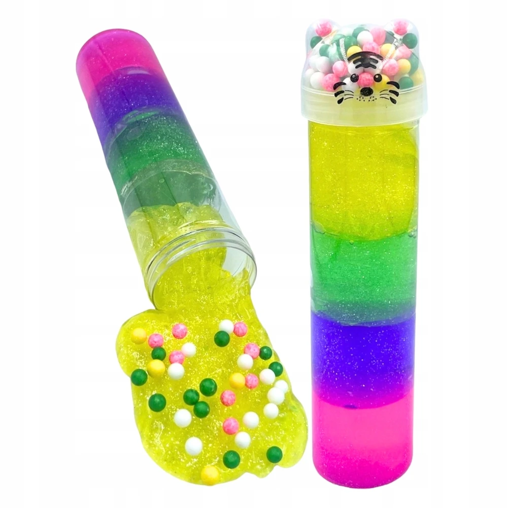 Perfect DIDELIS MAGIC SLIME KATINAS SU KAMULIAIS, TRAUKIAMIS JUTIKLIO MASĖS GLUT SPALVA