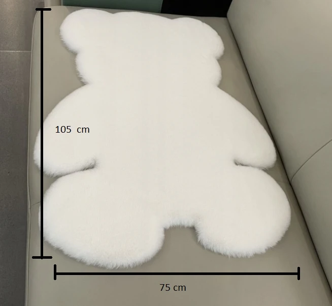 Perfectlife DYWANIK W KSZTAŁCIE MISIA MIĘKKI DUŻY 75cm / 105cm Baltas