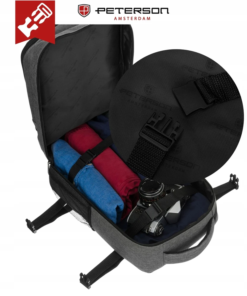 Kuprinė unisex Peterson, pilka K8