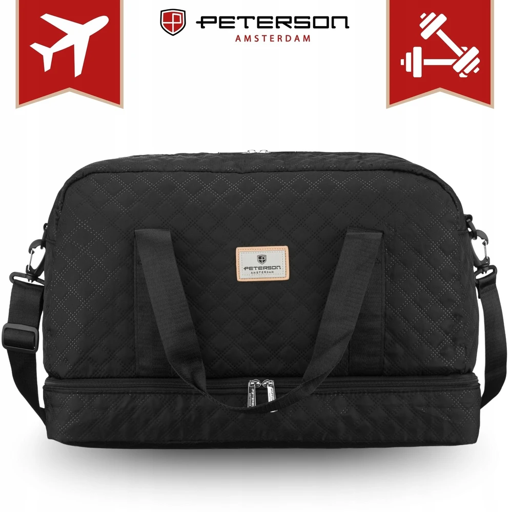 Didelė sportinė rankinė Peterson, juoda AX41