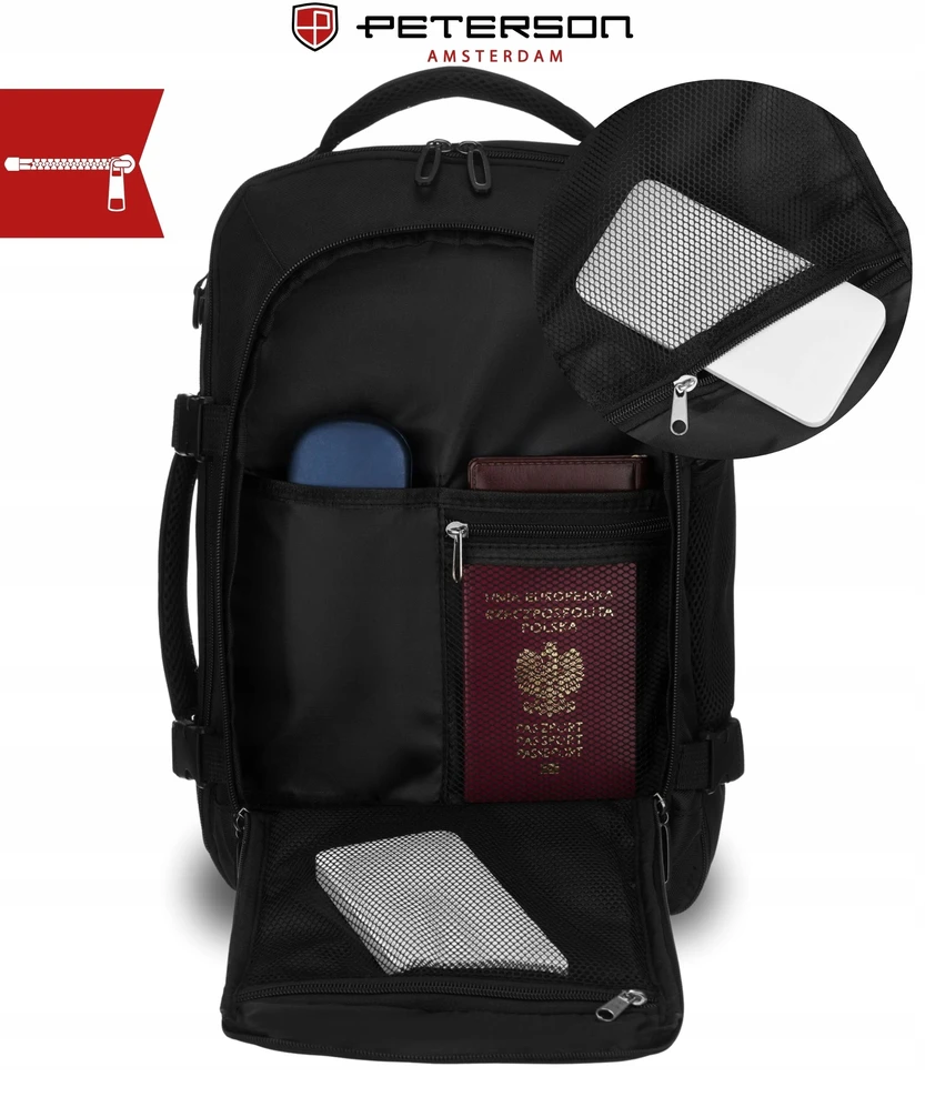 Kuprinė unisex Peterson, juoda K49