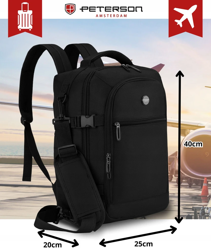 Kuprinė unisex Peterson, juoda K49