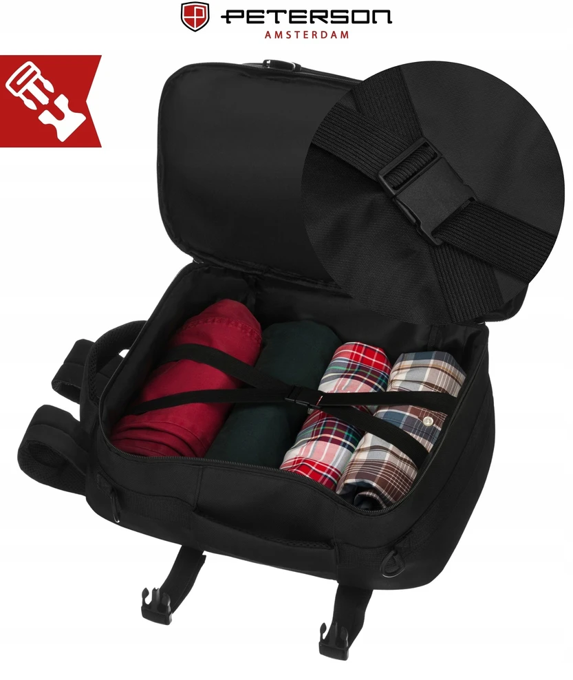 Kuprinė unisex Peterson, juoda K49