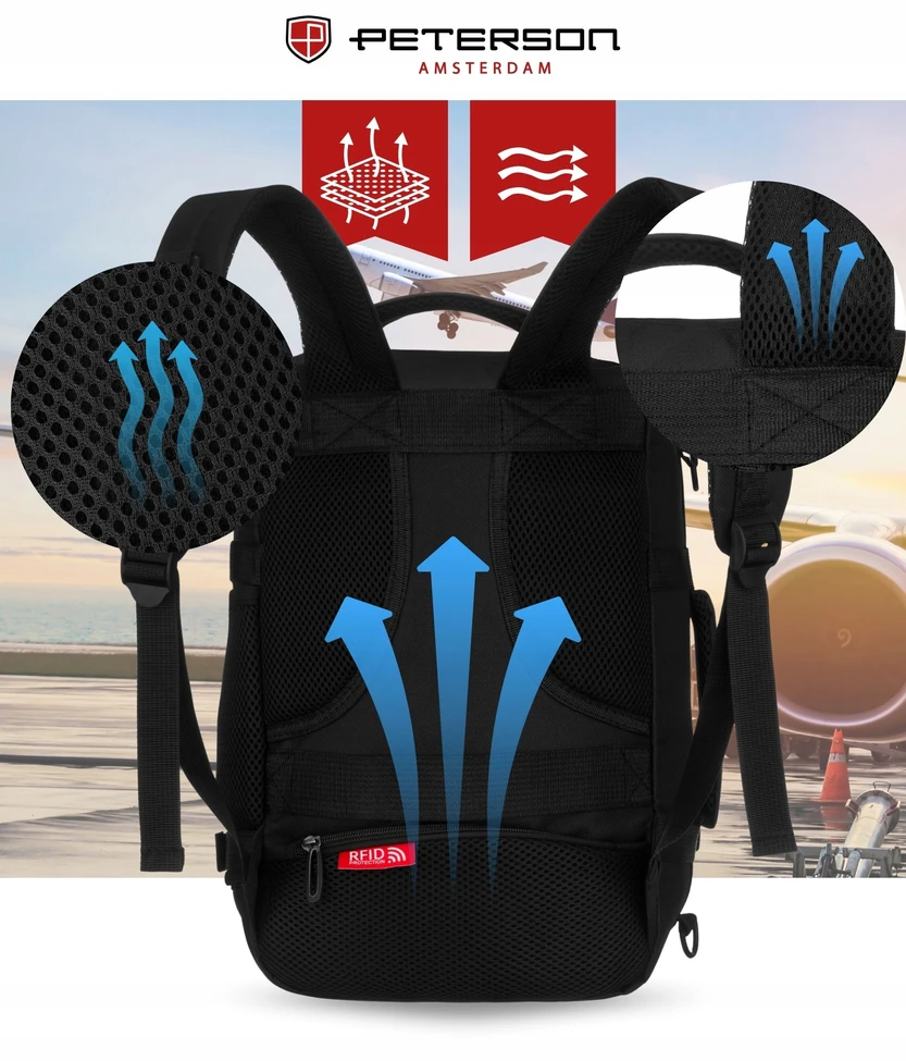 Kuprinė unisex Peterson, juoda K49