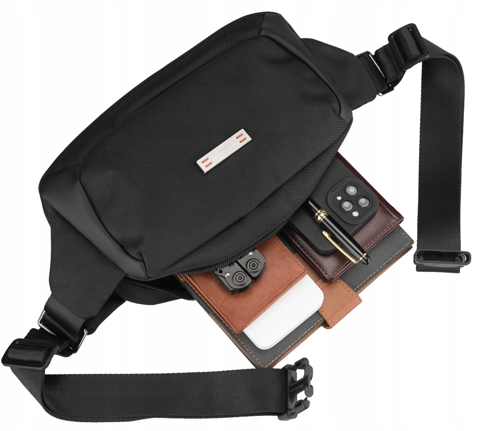 Peterson vyriška maža juosmens ir per petį nešiojama rankinė (crossbody), juoda