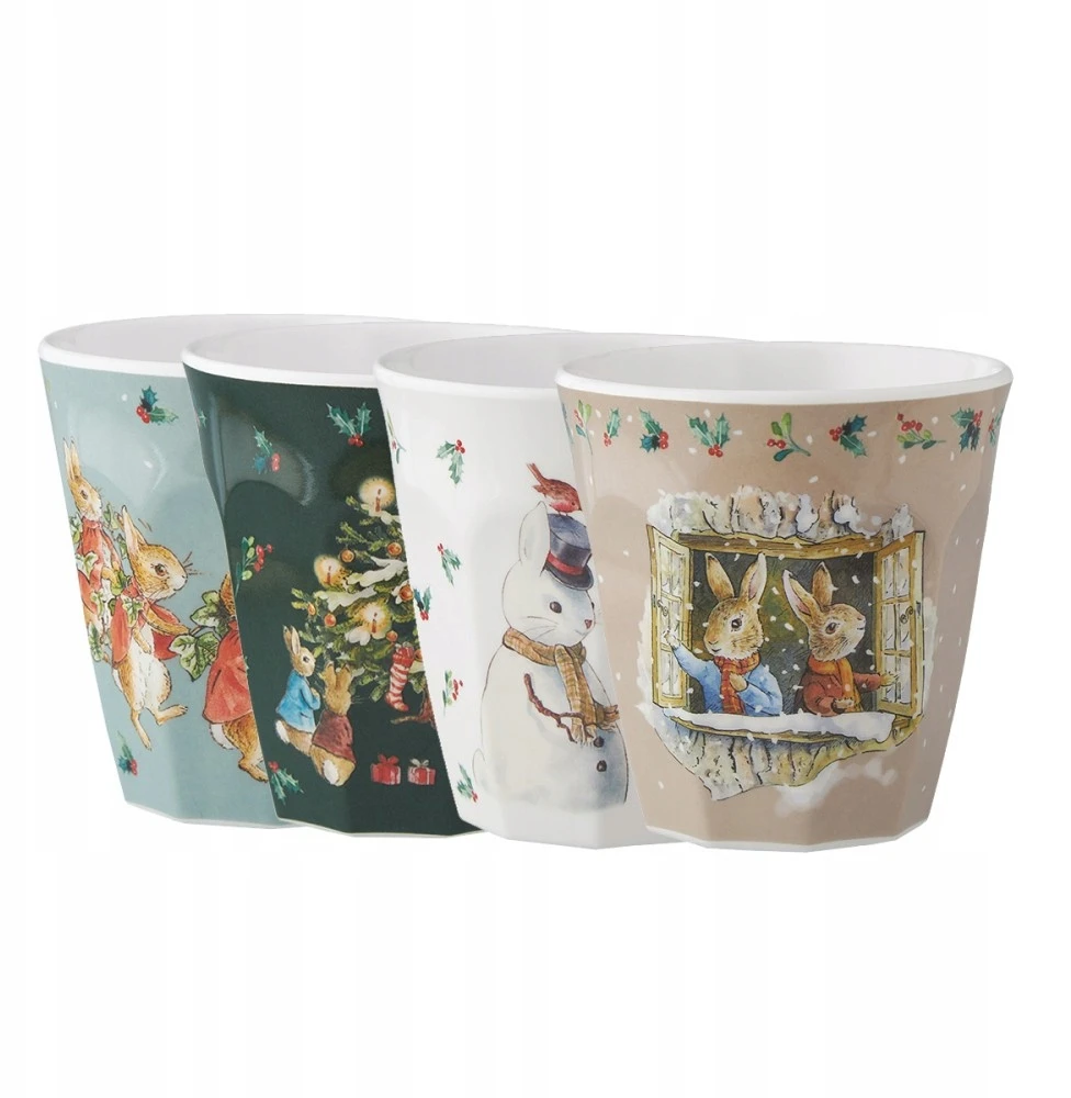 PETIT JOUR PARIS Puodelis 220 ml x 4 RINKINYS Peter Rabbit Christmas