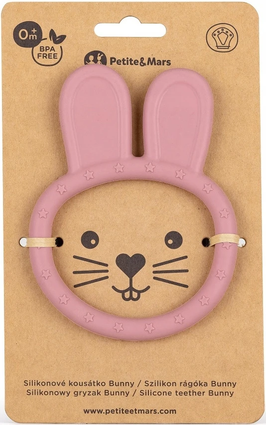 Petite&Mars Bunny - zuikio formos silikoninis dantukas