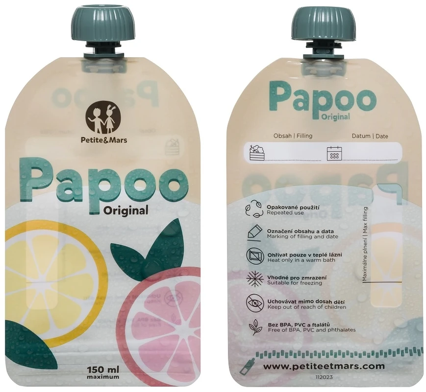 Petite&Mars maišeliai maistui laikyti 6 vnt. 150 ml