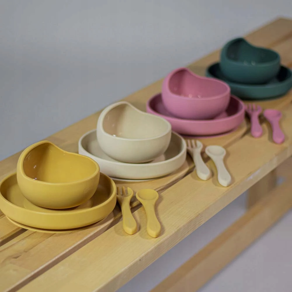 PETITE&MARS Silicone Suction Bowl Žalias 6m+