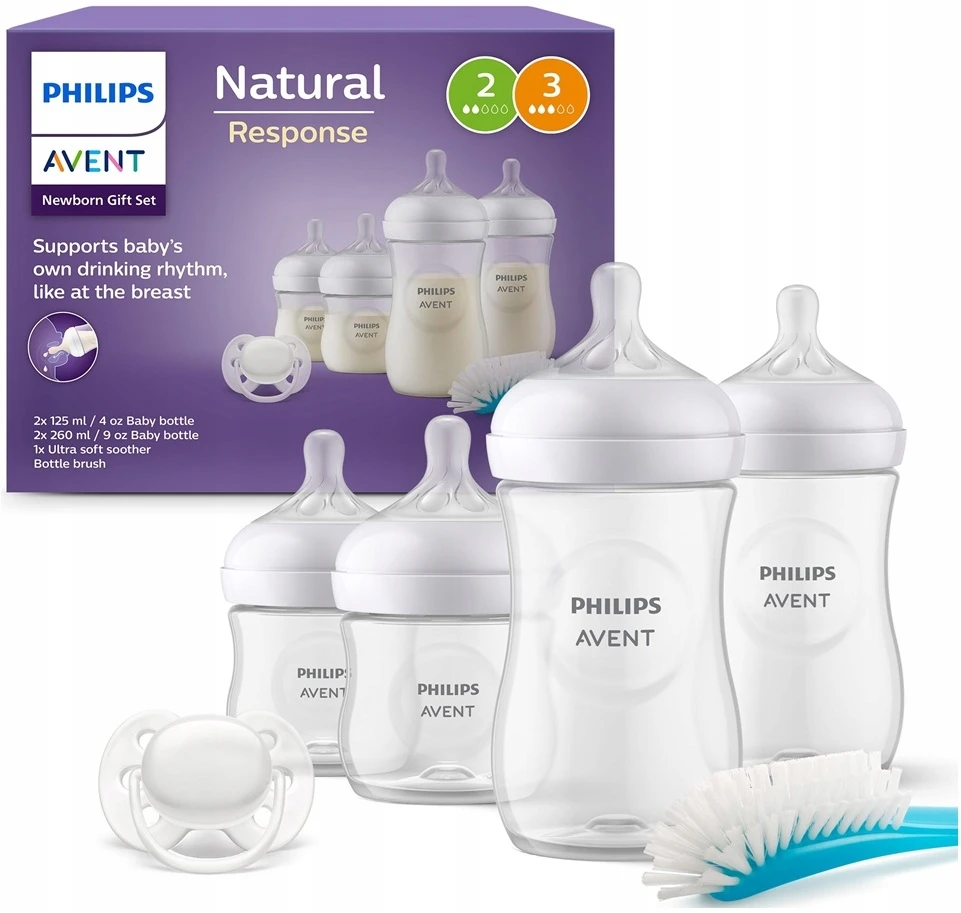 PHILIPS AVENT BUTELIUKŲ RINKINYS NAUJAGIMIUI NATURAL RESPONSE SCD838/13, Baltas