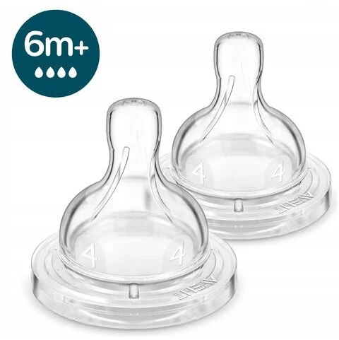 Philips AVENT Anti-Colic F žindukai nuo 6 mėn., 2 vnt., keturios skylutės