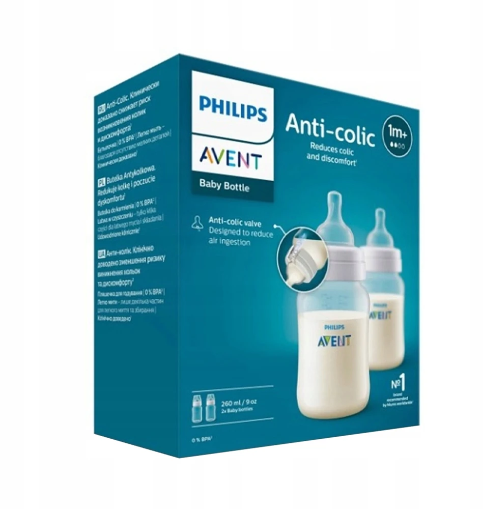 PHILIPS AVENT SCY103/02 KLASIKINIS BUTELIŲ RINKINYS 2x260ml ANTICOLIKAS 1M+