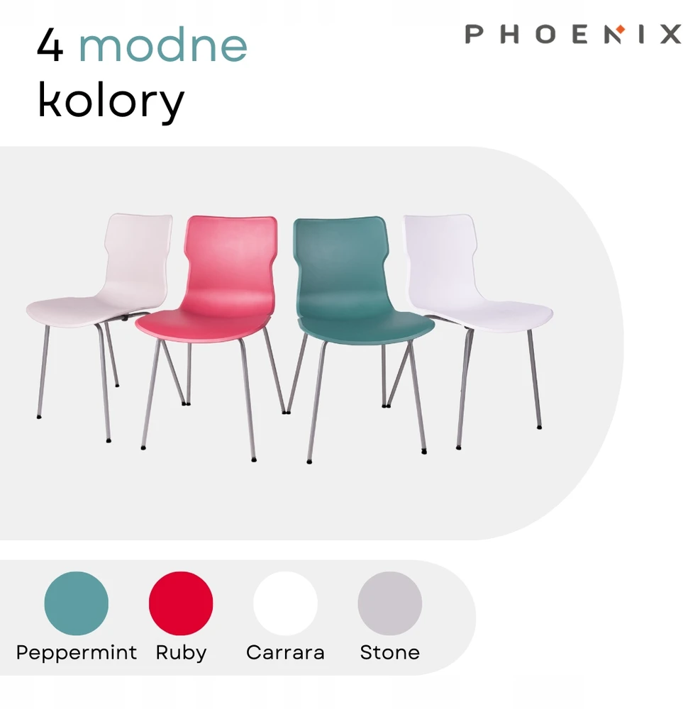 Phoenix DUO Tube kėdė svetainei ir valgomajam su Stone metalinėmis kojomis