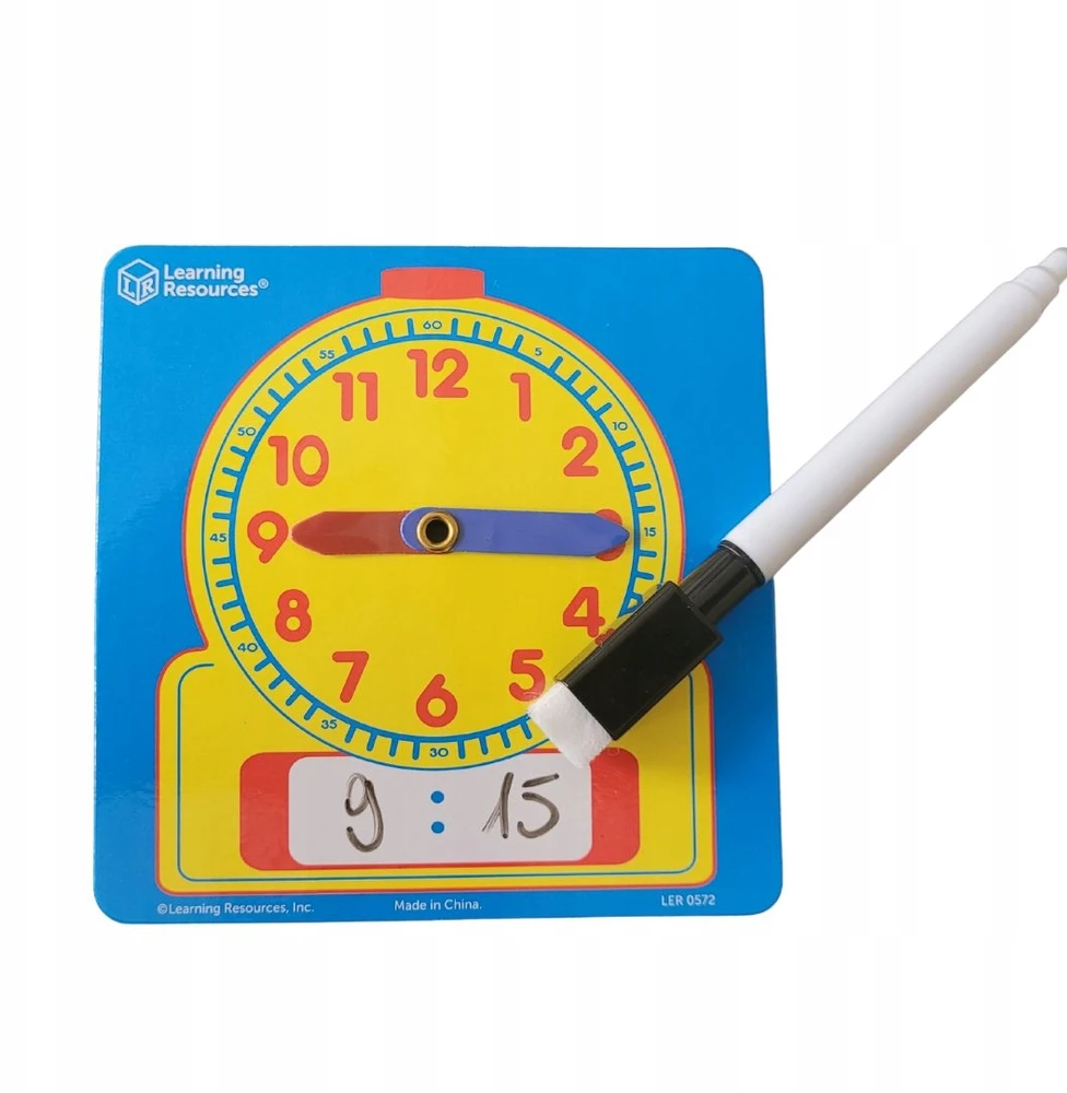 Phu Lewandowski ZEGAR + MARKER ruchome wskazówki nauka czas tarcza zegarowa