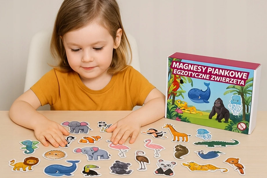 Piambo ŠALDYKLIO MAGNETAI VAIKAMS LAIKOMOJI RINKINYS GYVŪNAI DOVANA 30 vnt.