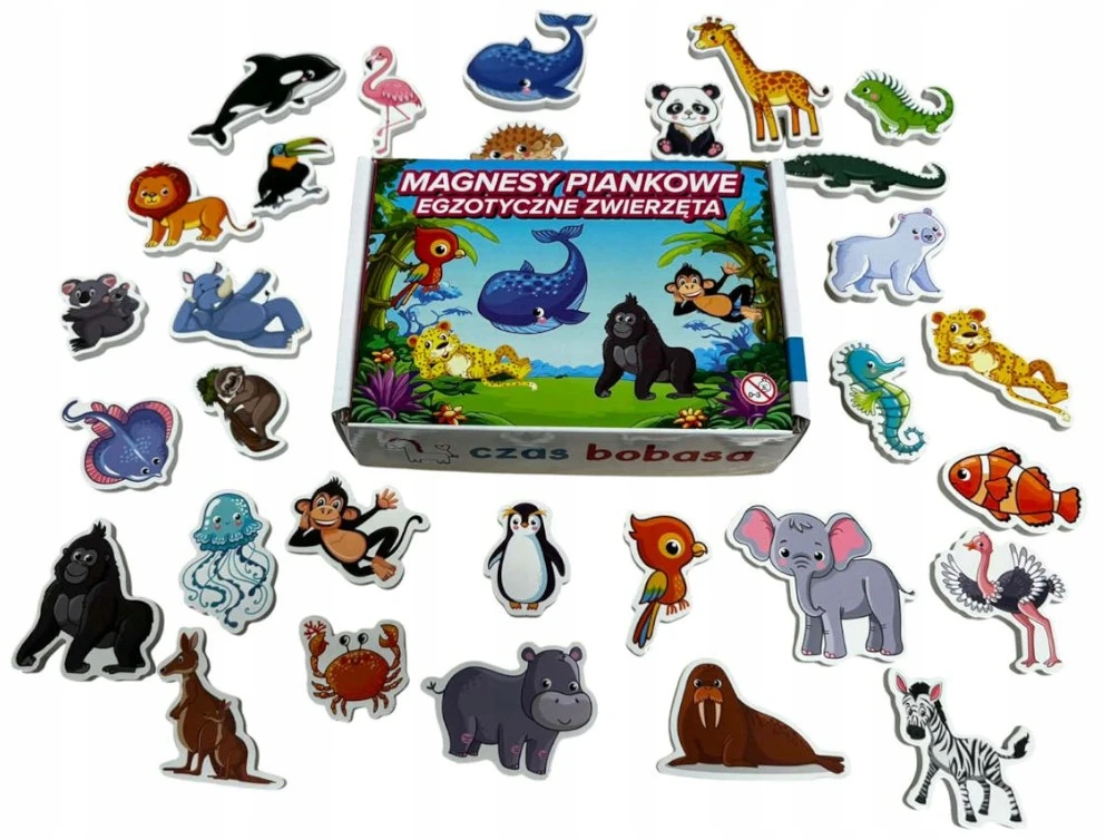 Piambo ŠALDYKLIO MAGNETAI VAIKAMS LAIKOMOJI RINKINYS GYVŪNAI DOVANA 30 vnt.