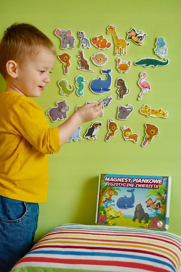 Piambo ŠALDYKLIO MAGNETAI VAIKAMS LAIKOMOJI RINKINYS GYVŪNAI DOVANA 30 vnt.