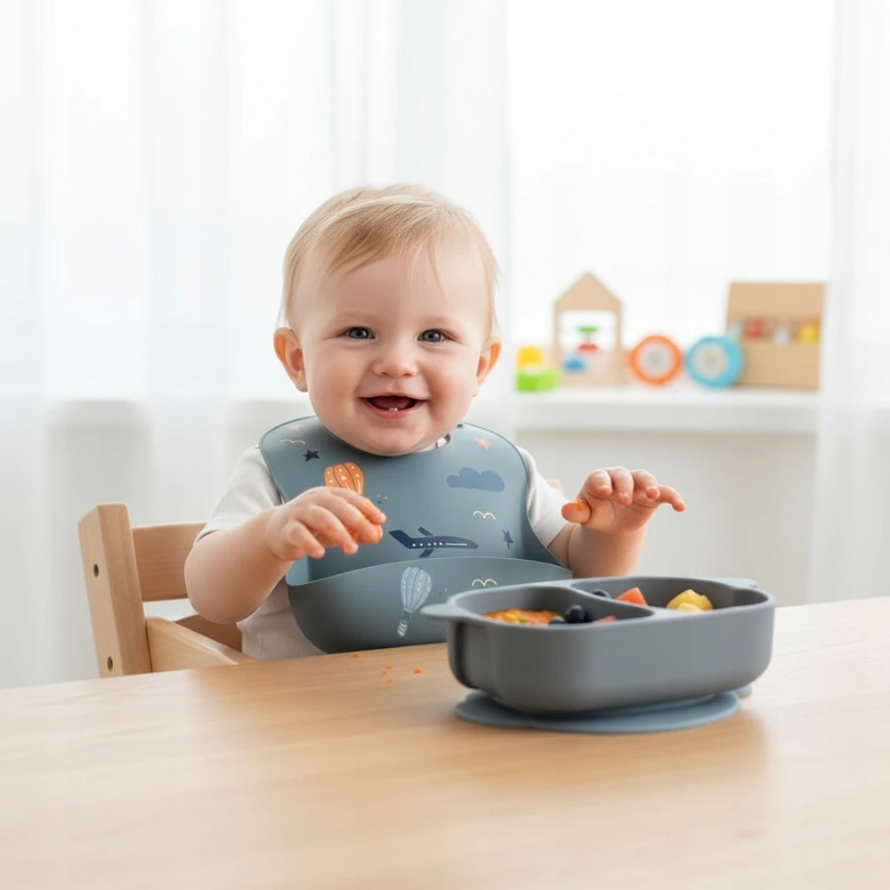Piambo SILIKONINIS SELIUKLIS SU KIŠENE, REGULIUOJAMAS SU mygtukais BLW INFANT