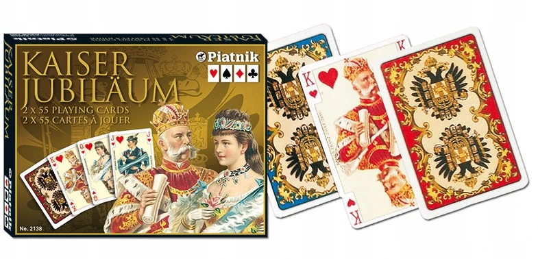 PIATNIK KAISER žaidimo kortos – prabangios imperijos, 2 kaladžių rinkinys