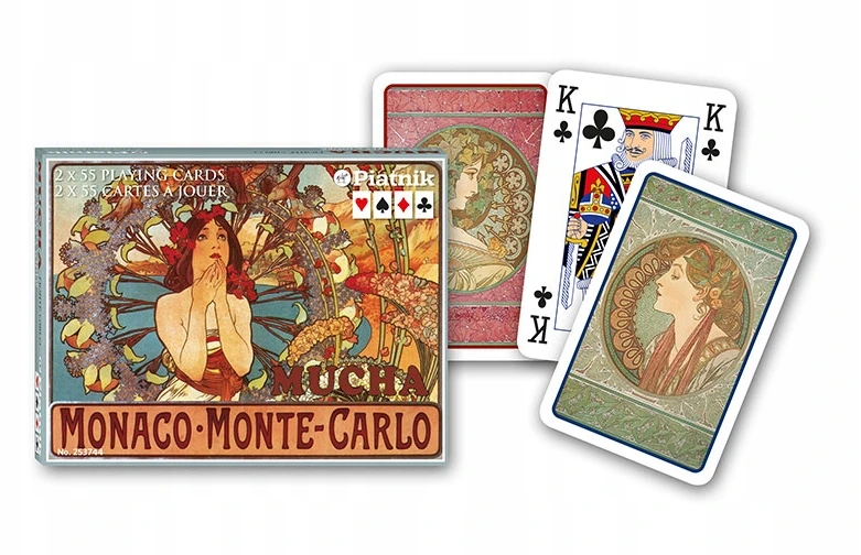 Piatnik kortų rinkinys 2 pakuotės "mucha Monte Carlo"