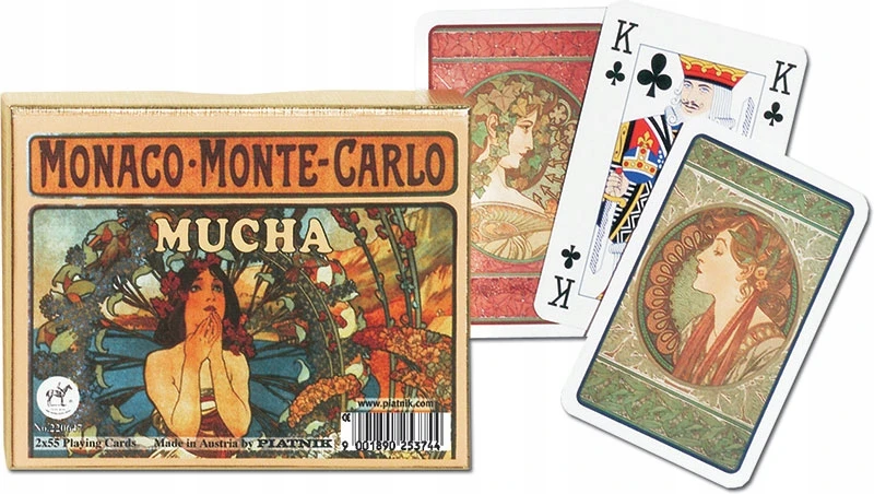 Piatnik kortų rinkinys 2 pakuotės "mucha Monte Carlo"