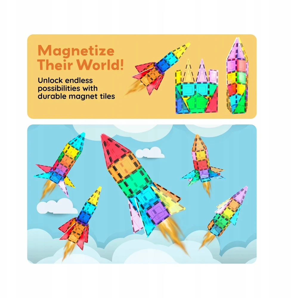 PicassoTiles PICASSO TILES Magnetinis konstruktorius Rocket Booster 32 det., PT32