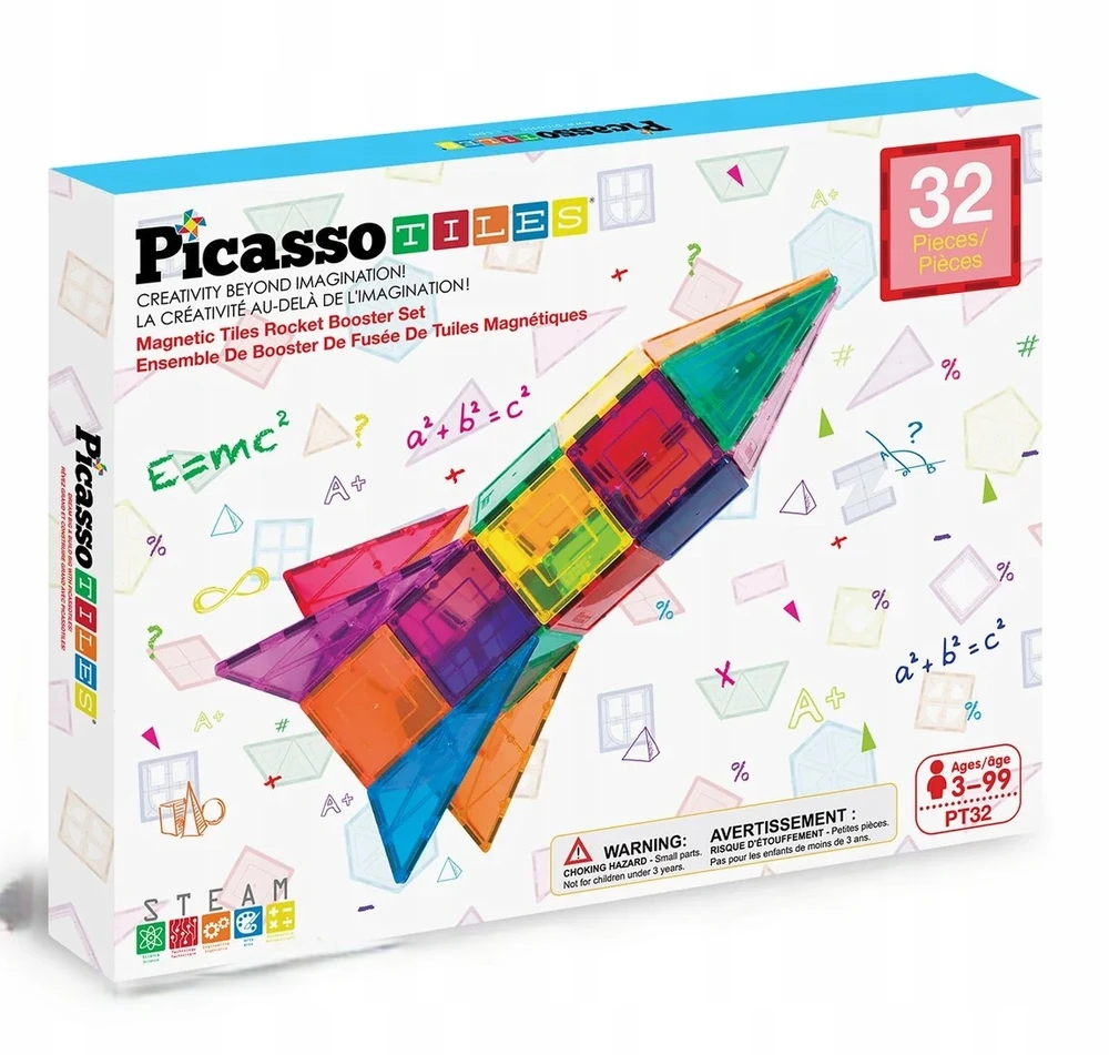 PicassoTiles PICASSO TILES Magnetinis konstruktorius Rocket Booster 32 det., PT32