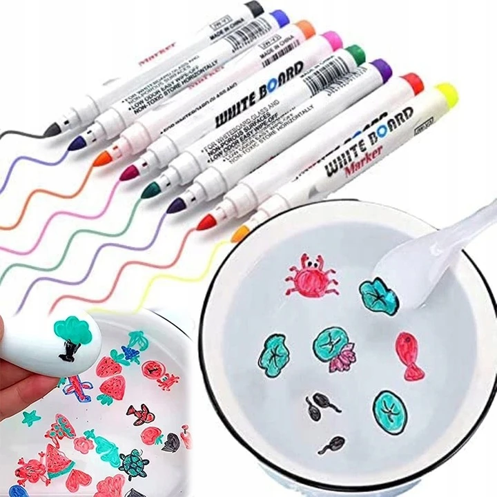 Piccolo MAGICZNE PISAKI MAZAKI WODNE 8 vnt + ŁYŻKA