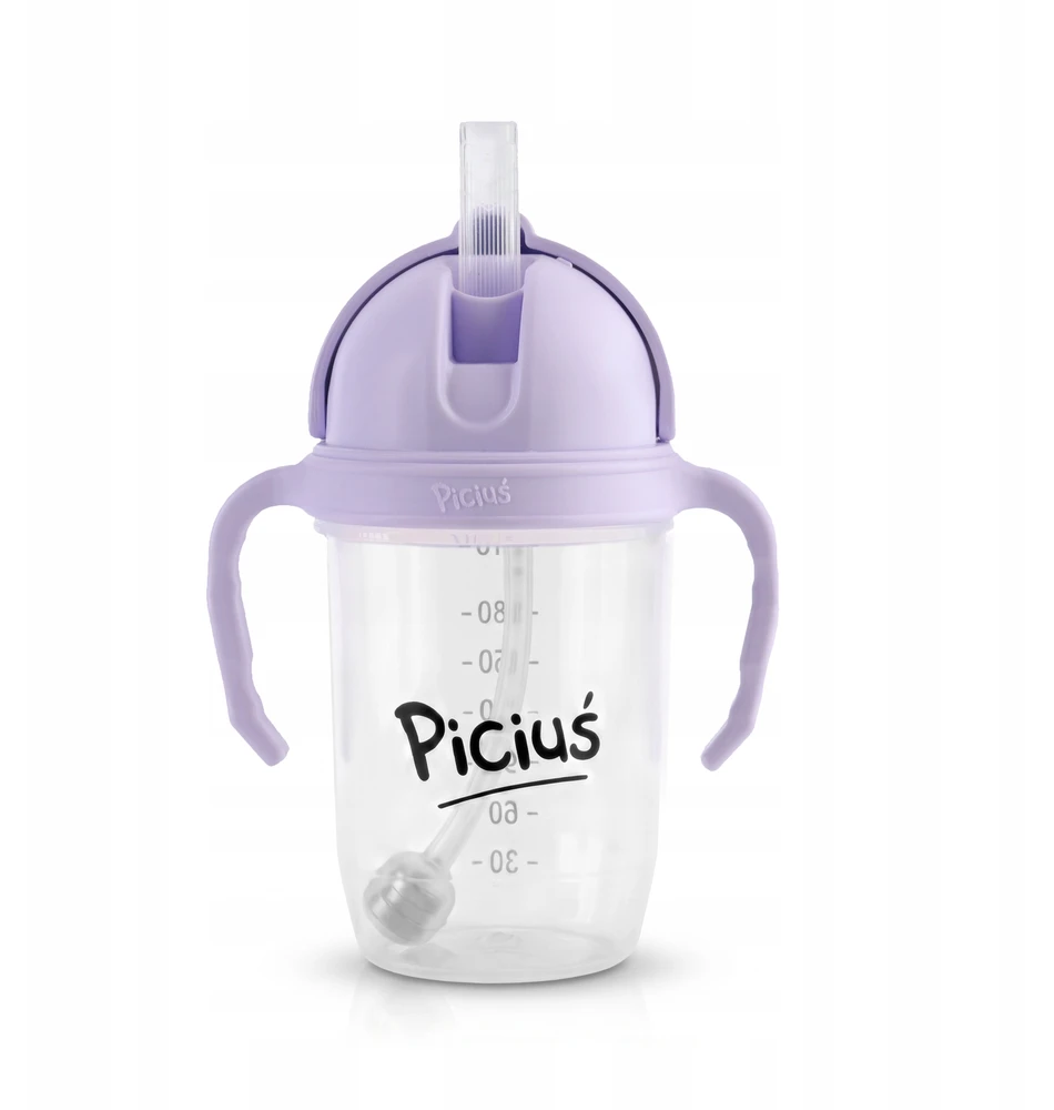 Piciuś Sippy buteliukas vaikams su pasvertu šiaudeliu 240 ml 6m+ LEVENDER
