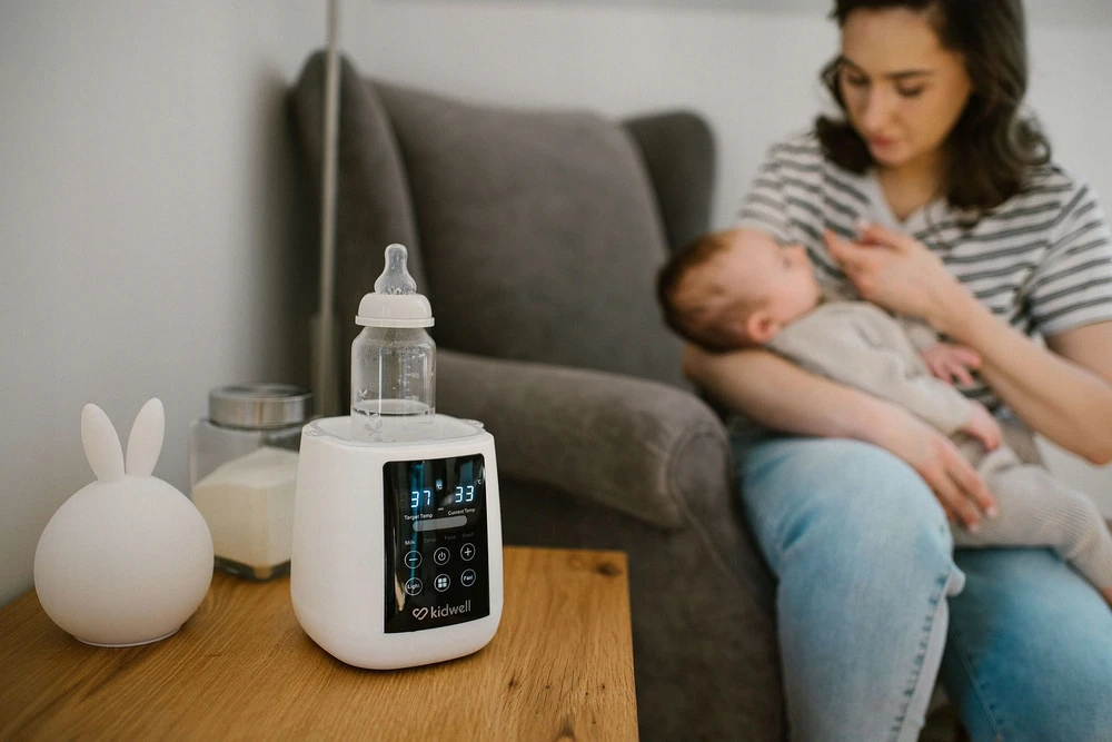PIENO BUTELIO ŠILDYTUVAS Nešiojamas STERILIZACIJAS Kidwell LILO 5in1 LED